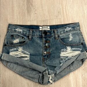 Distressed Denim Shorts